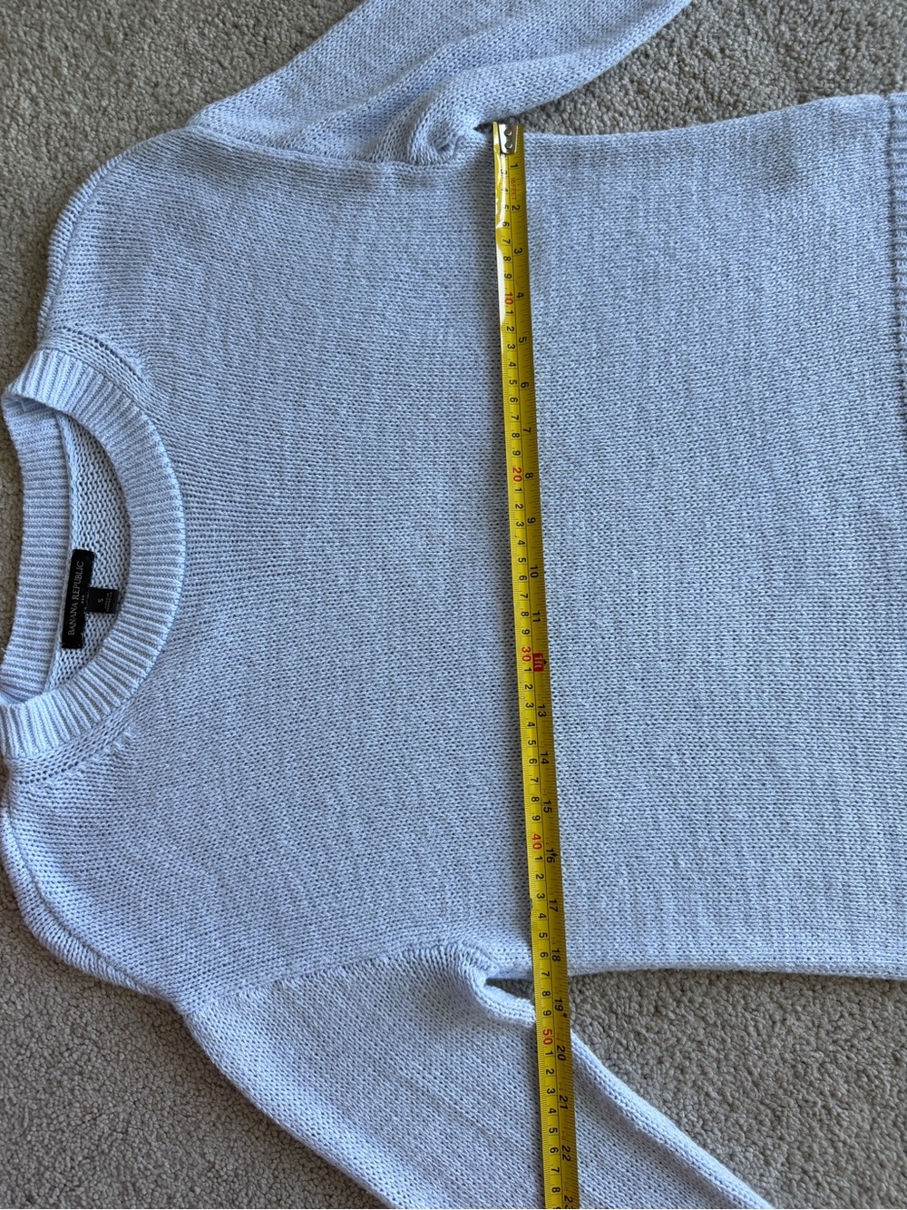 Banana Republic Baby Blue Cotton Blend Crewneck Sweater Size S - Picture 8 of 8